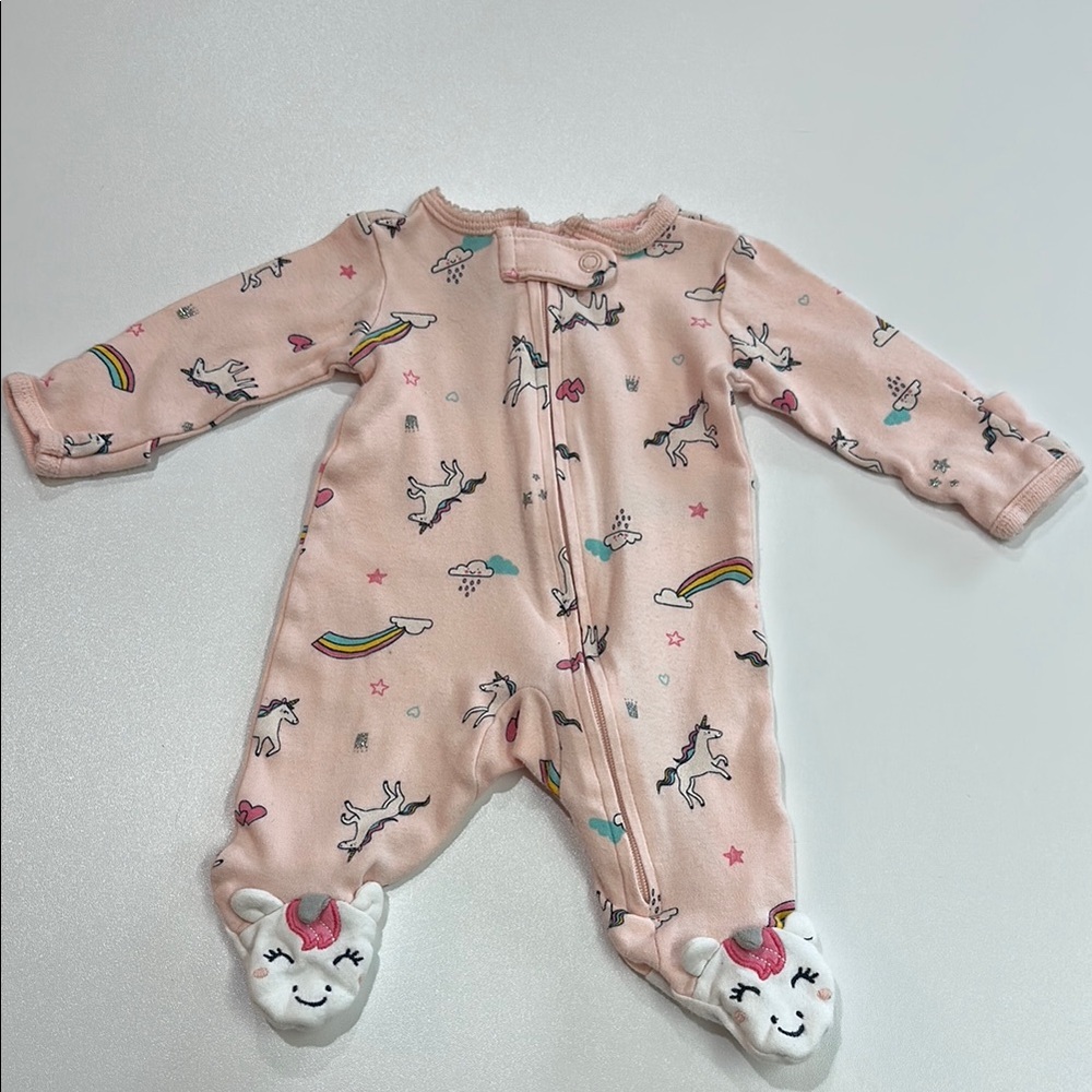 Carter's Pink Unicorn Footie One Piece